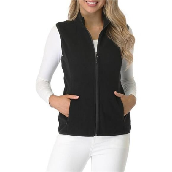 Fuinloth Fleece Vest Women Zip Up Sleeveless Jacket with Pockets for Layering - Picture 1 of 7